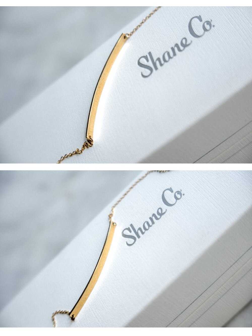 Shane Co. 14K Yellow Gold Bar Bracelet S